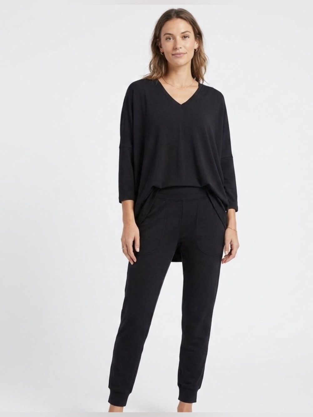 Kit and Ace Black Technical Cashmere Lounge Set - Size L